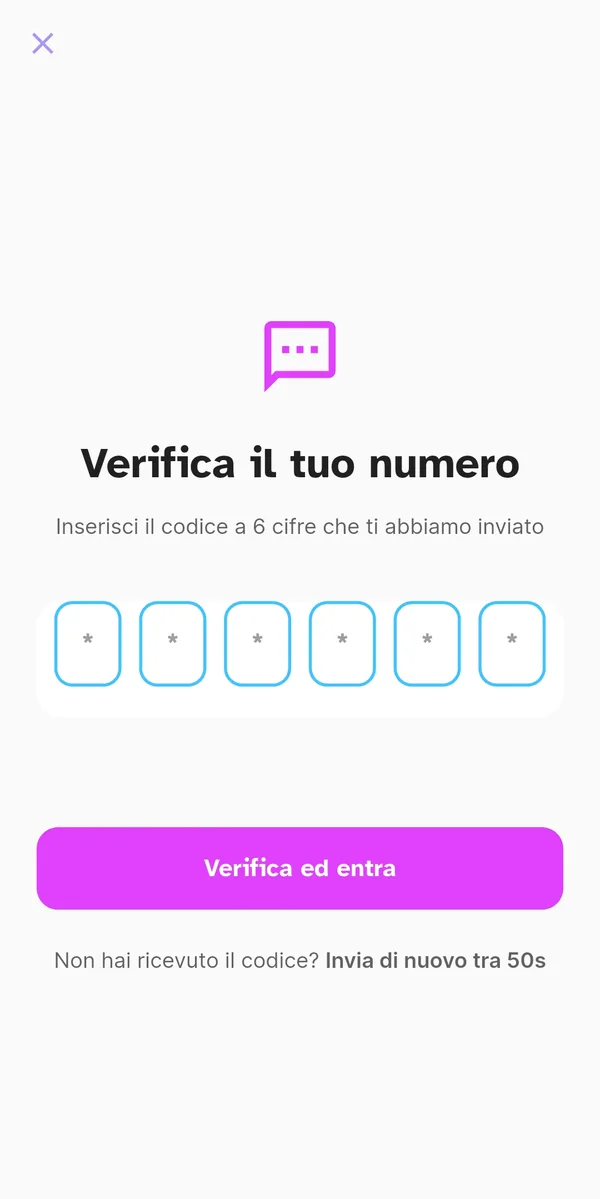 Verifica del numero con codice a sei cifre