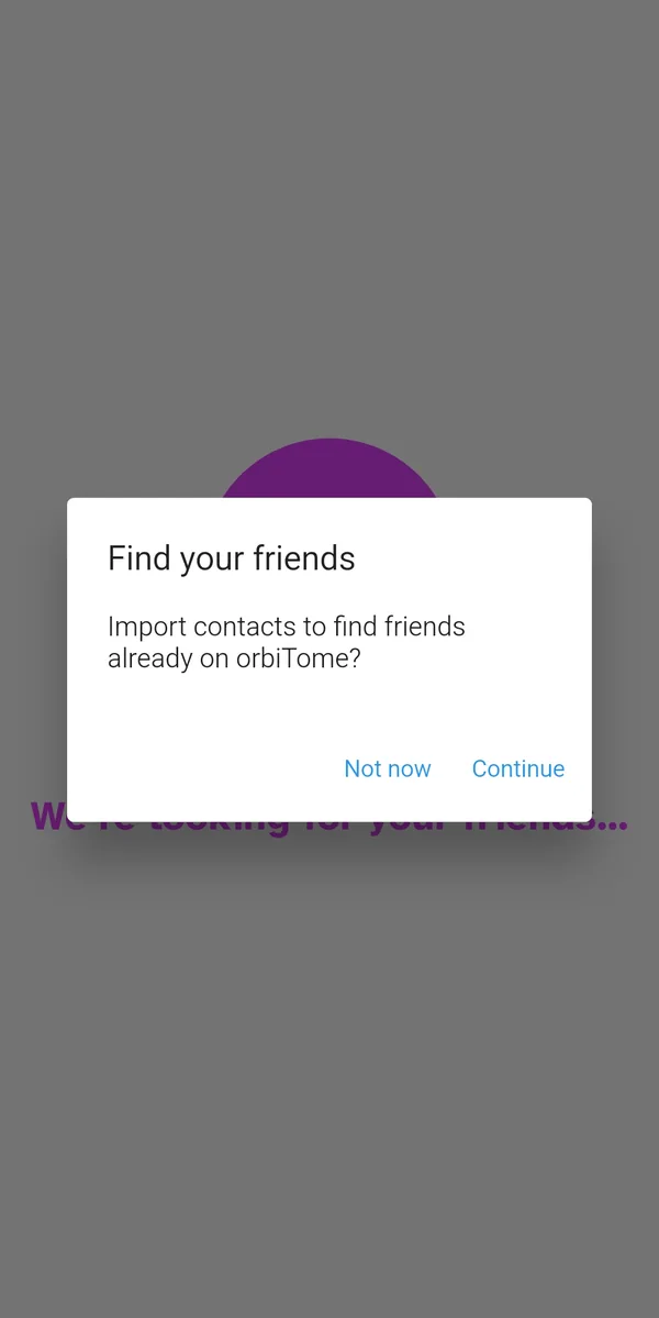 Find your friends dialog in orbiTome
