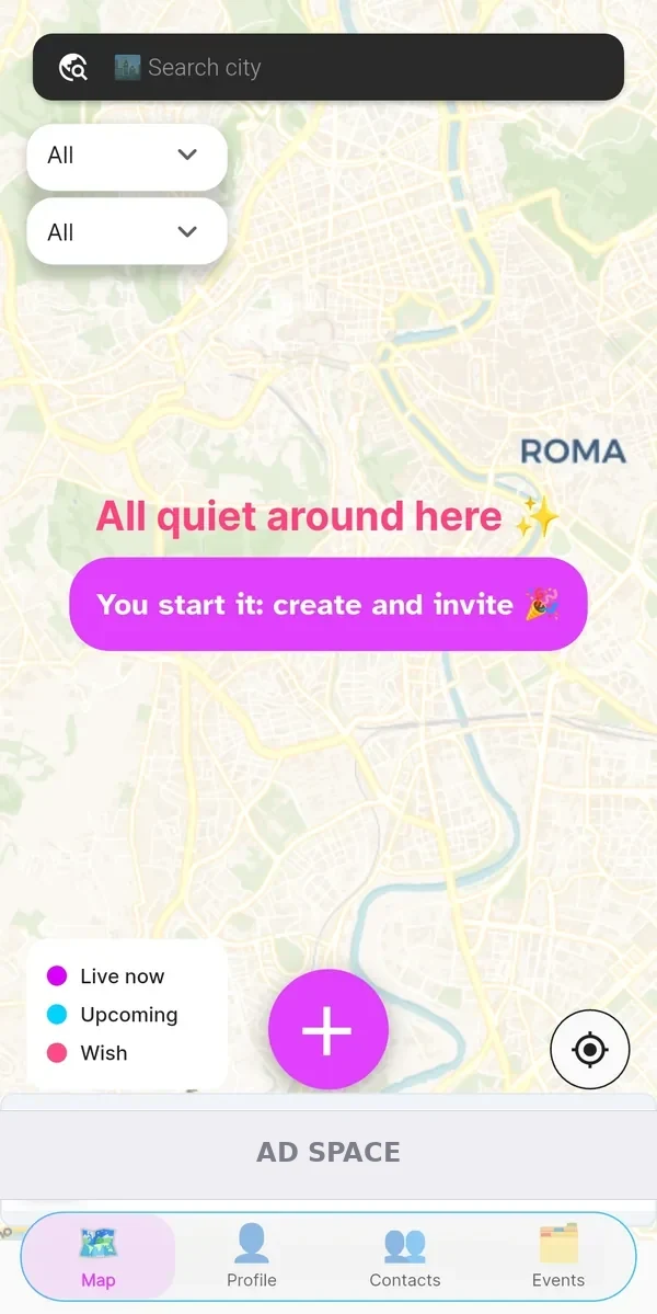 orbiTome home with no events nearby