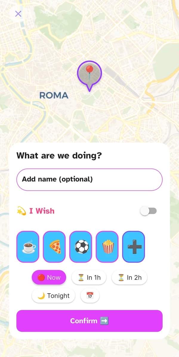 Creating an orbiTome event: the What are we doing screen