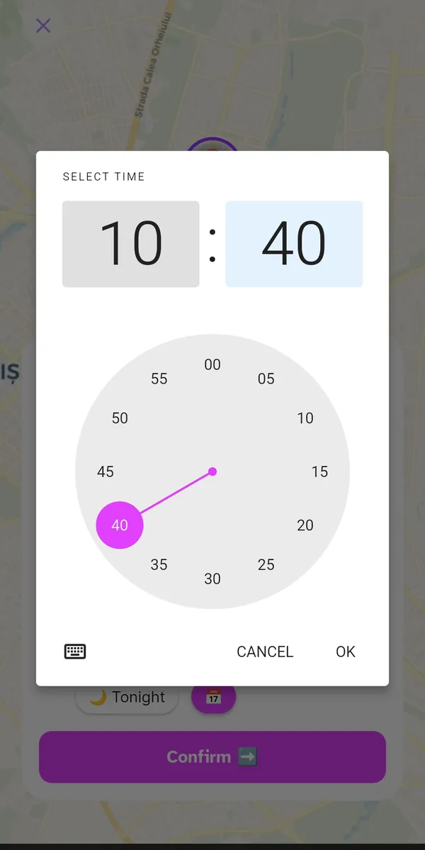 Event time picker