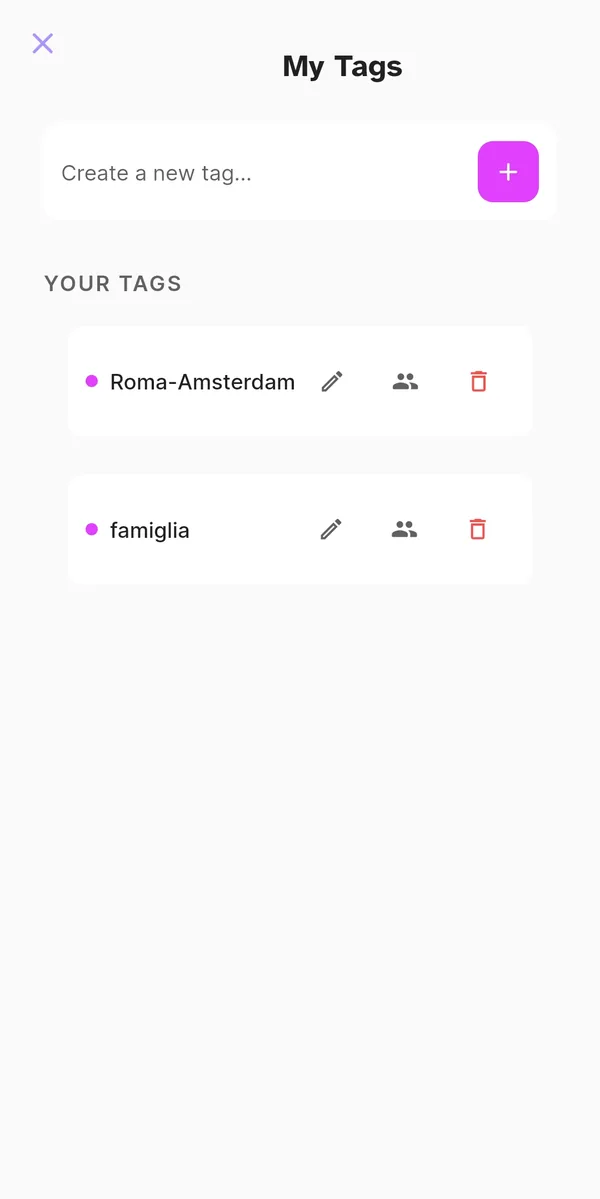 Managing your personal tags