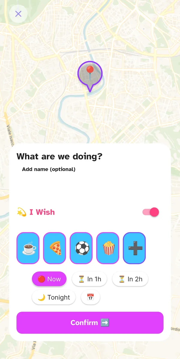 Wish toggle switched on while creating an event