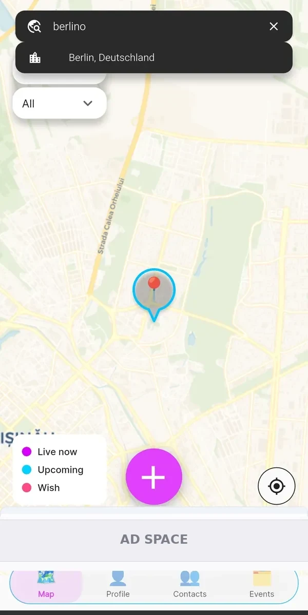 City search on the orbiTome map