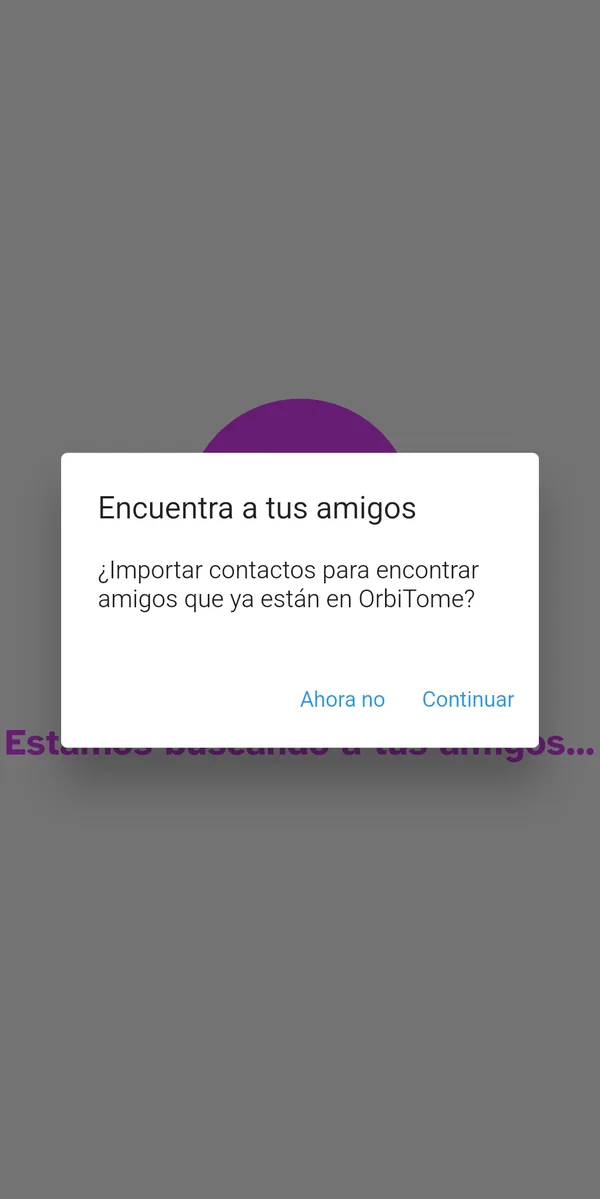 Ventana Encuentra a tus amigos en orbiTome