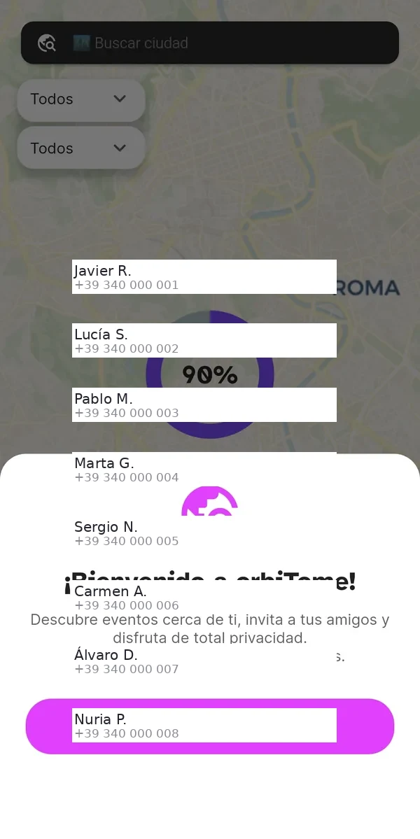 Búsqueda automática de amigos en curso