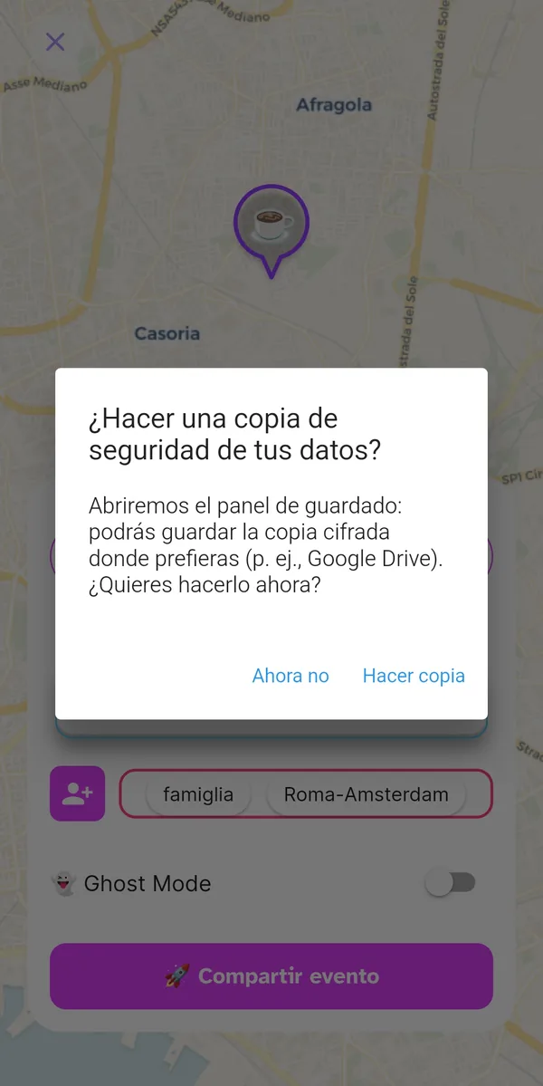 Ventana de propuesta de copia de seguridad