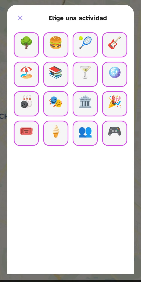 Elegir una actividad para el evento