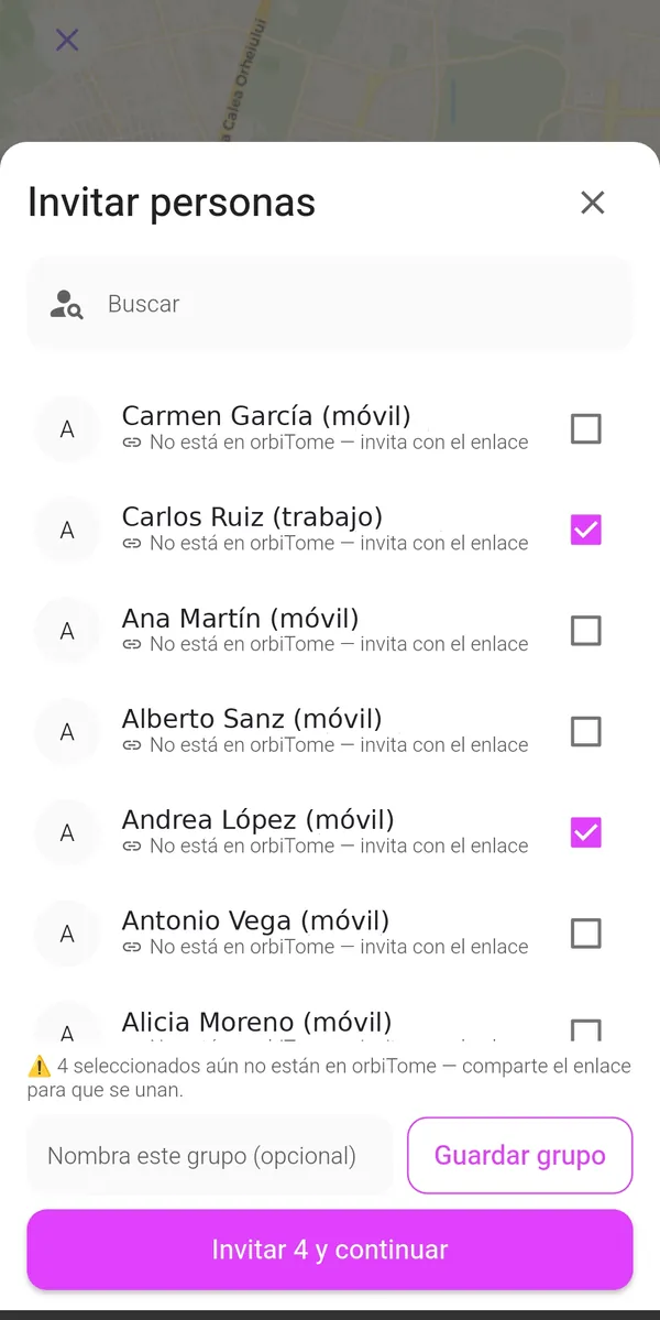 Creación de un grupo de invitados