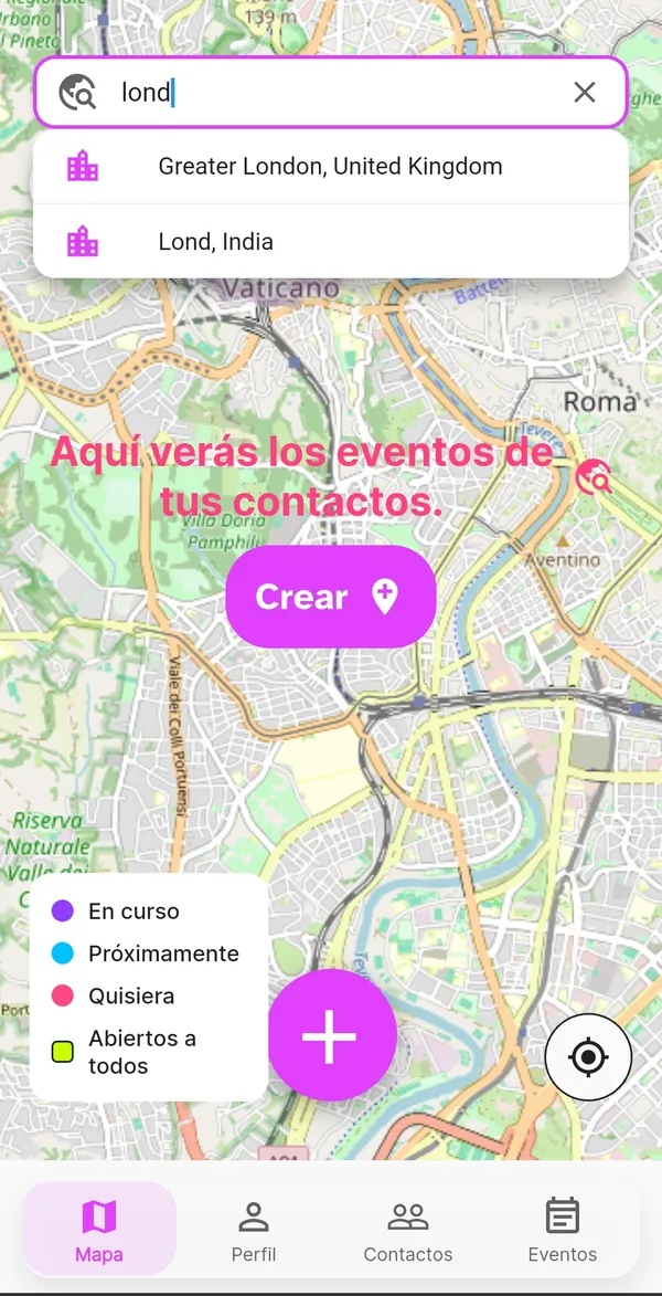 Búsqueda de ciudad en el mapa de orbiTome