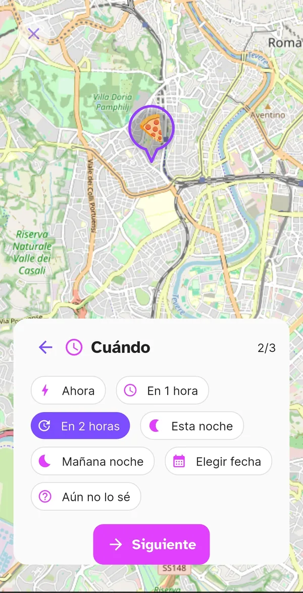 Segundo paso de la creación del evento: Cuándo