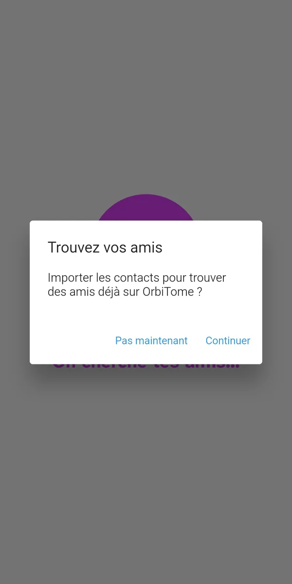 Fenêtre Retrouvez vos amis dans orbiTome