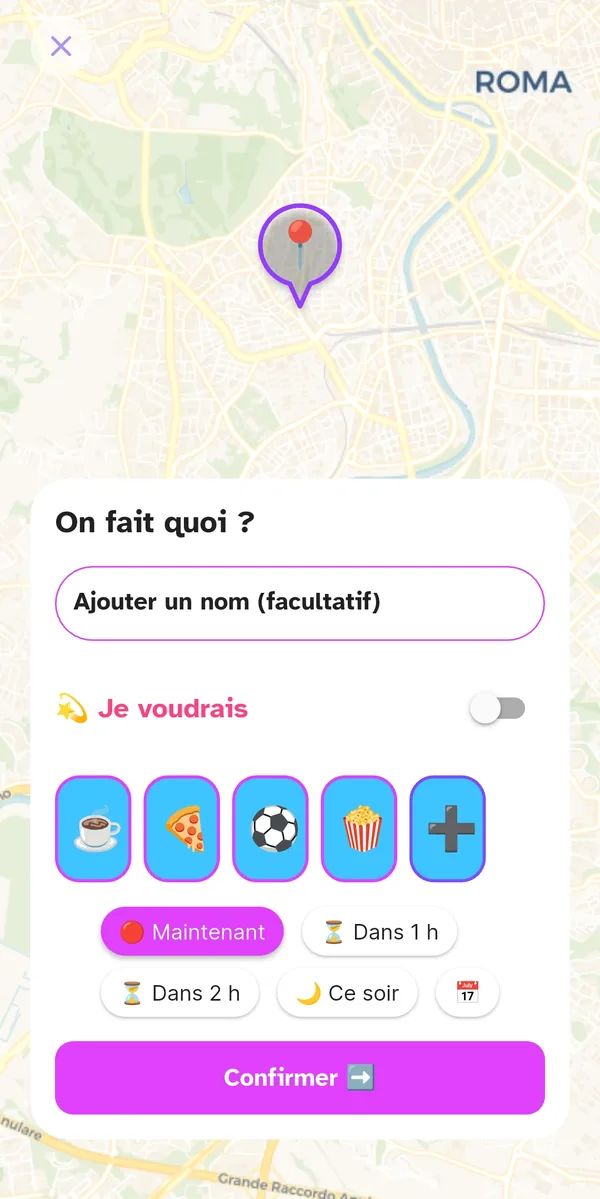 Création d'un événement orbiTome : l'écran On fait quoi