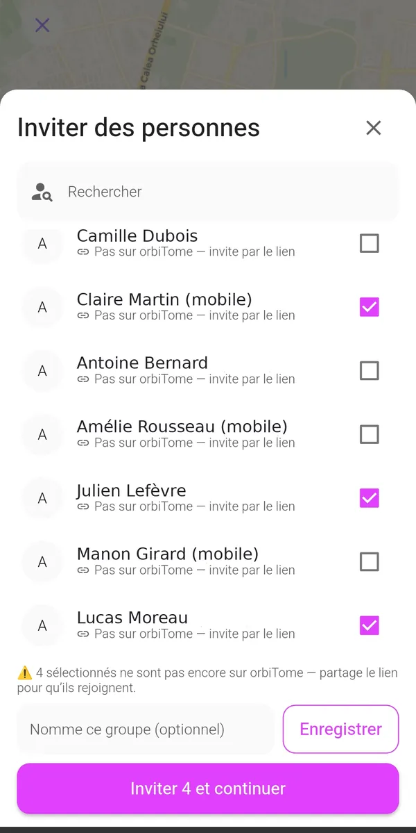 Création d'un groupe d'invités