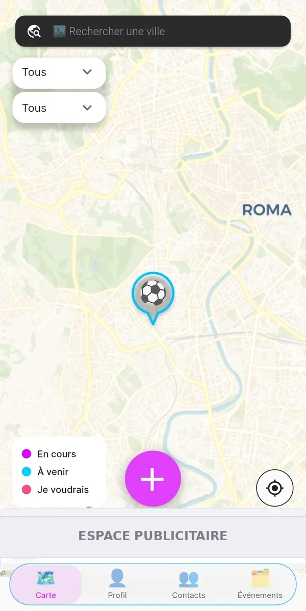Recherche d'une ville sur la carte orbiTome