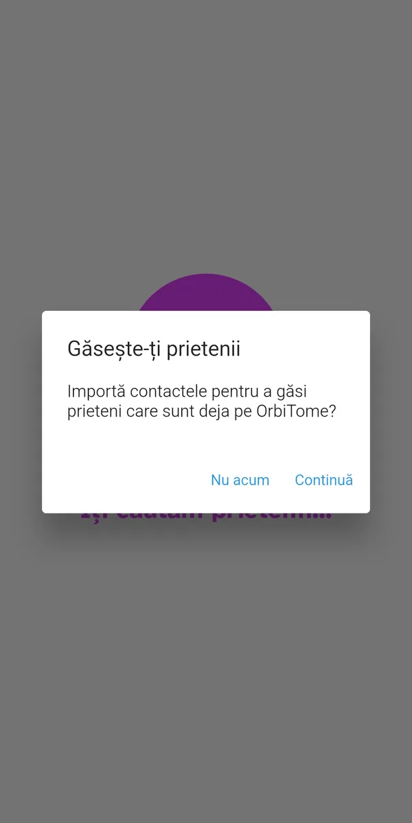 Fereastra Găsește-ți prietenii în orbiTome